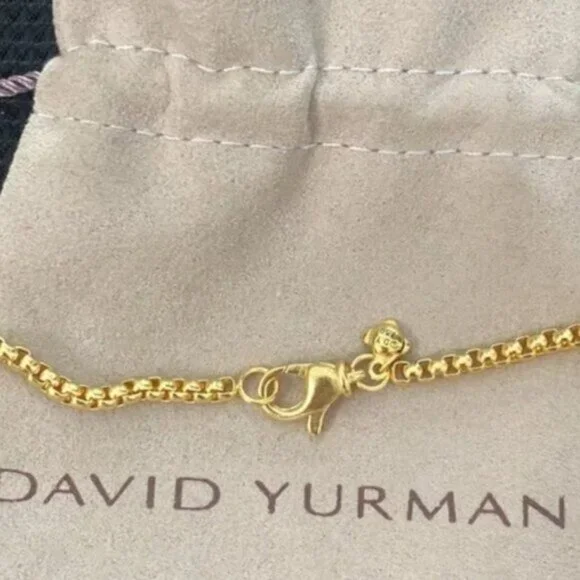 David Yurman 18k Yellow Gold Streamline Tag Diamond Pendan Necklace - Picture 3 of 8